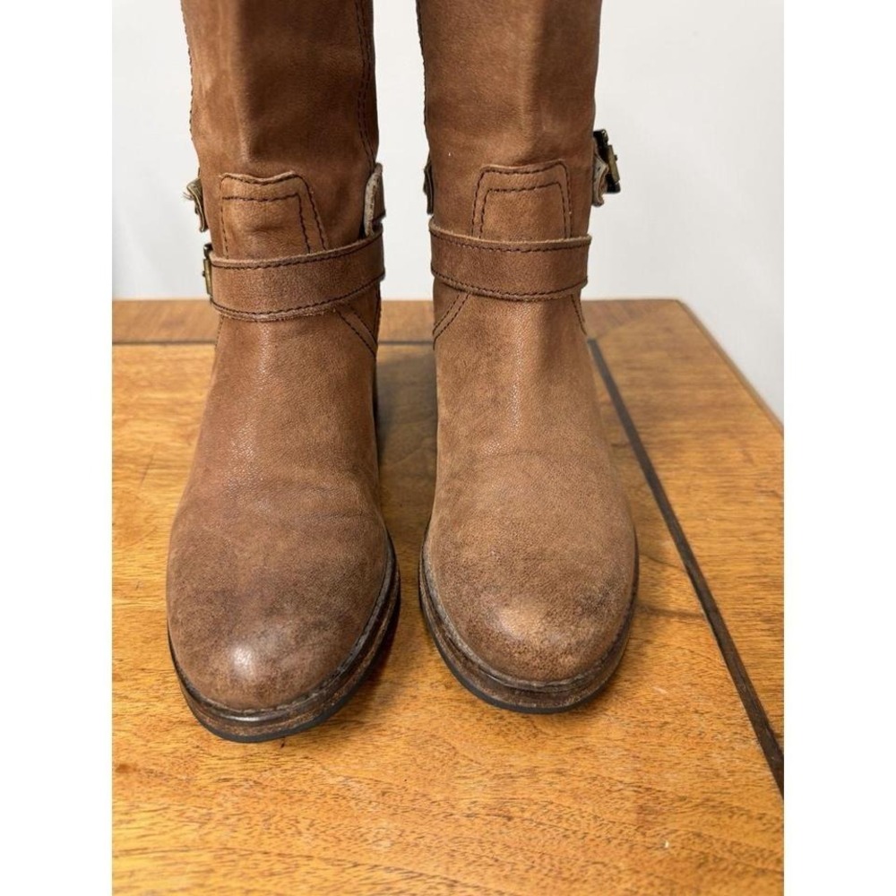 Vtg Johnston & Murphy Women's 6 Vero Cuoio Brown Leather Calf High Riding Boots - Picture 4 of 7